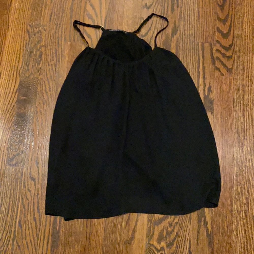 Harlowe and Graham Flowy Black Tank Top